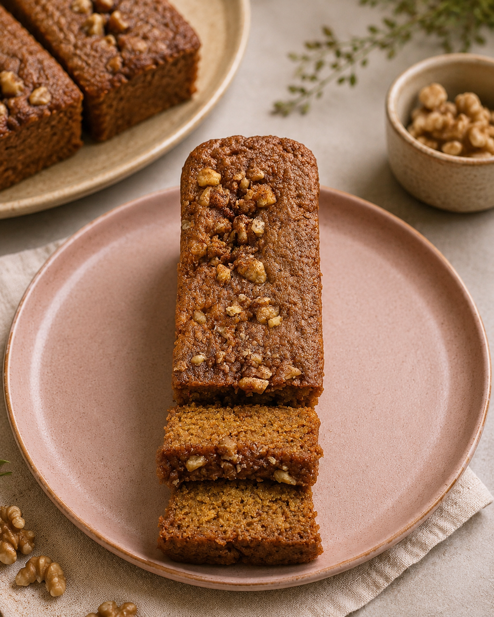 Wheat Jaggery Walnut Tea Cake